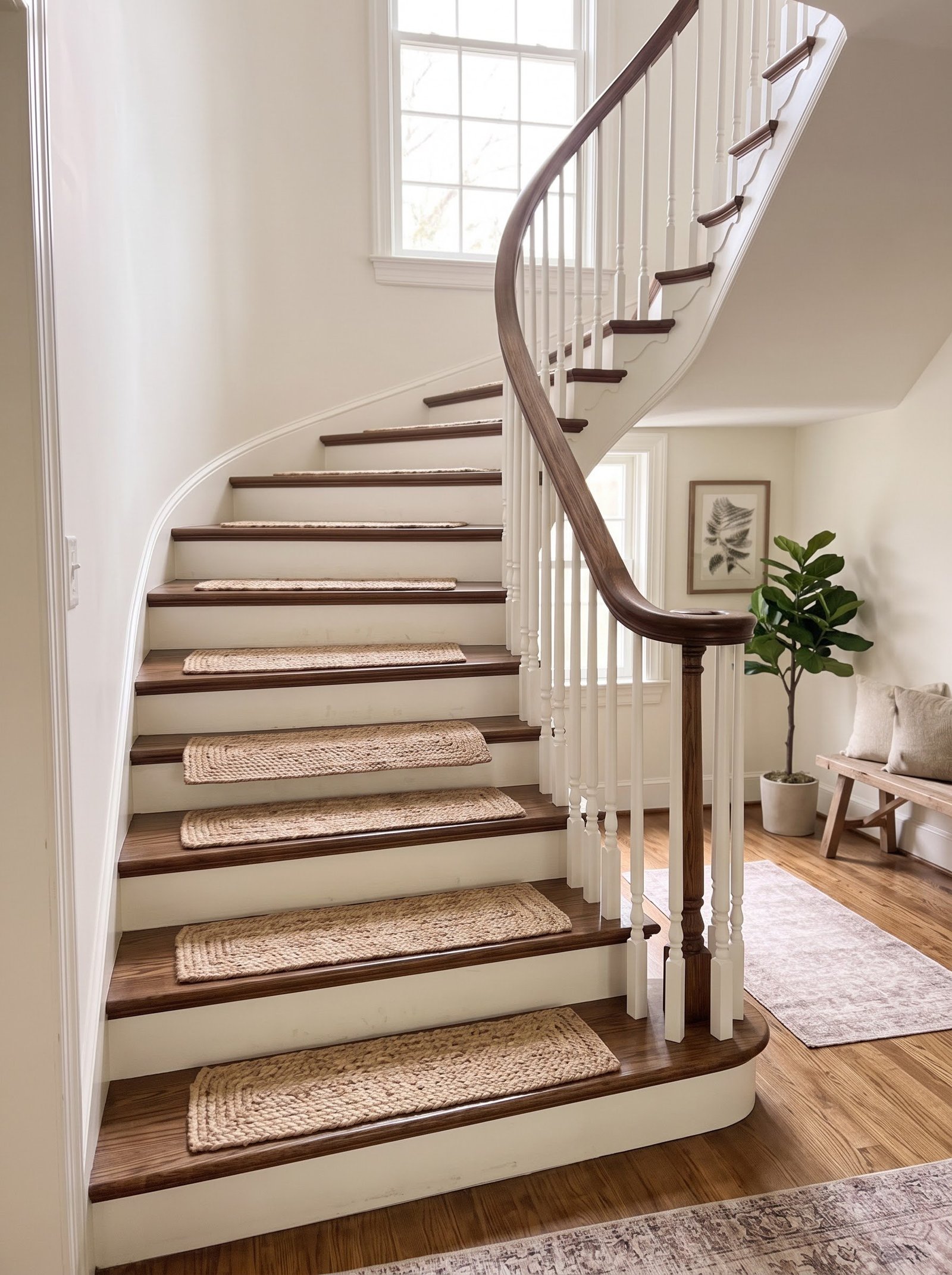 Natural Braided Beige Jute Stair Treads Set - Image 12
