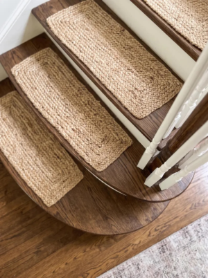 Natural Braided Beige Jute Stair Treads Set