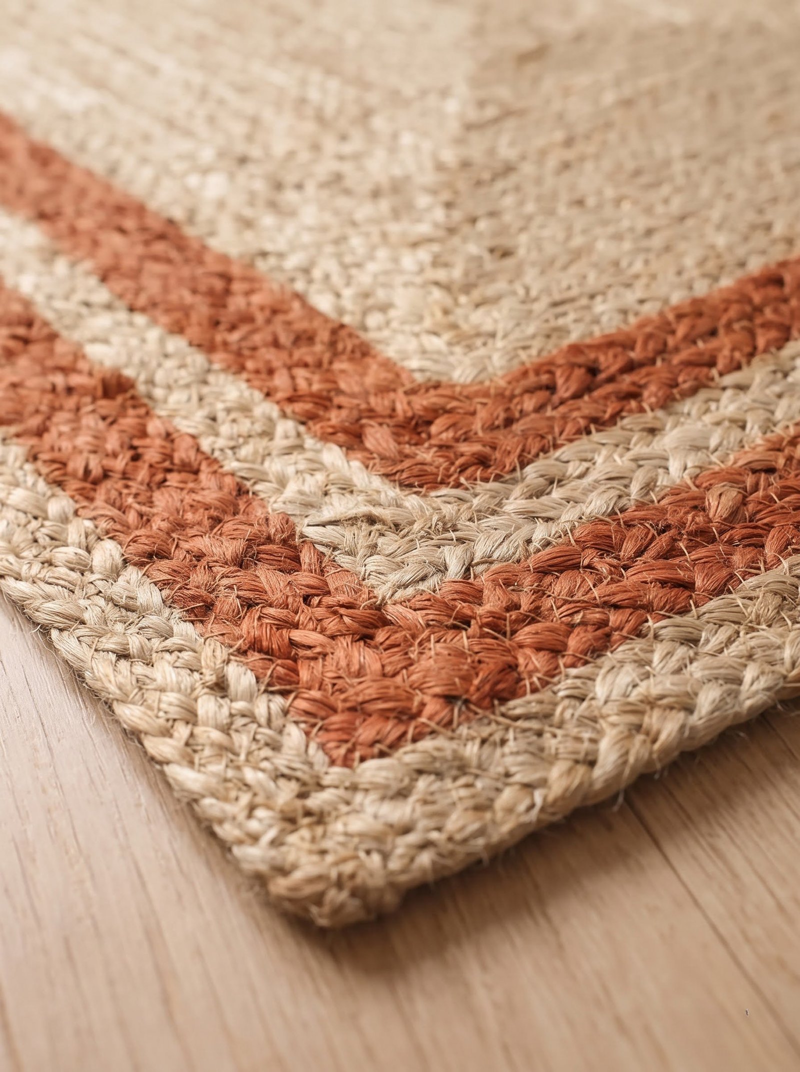 Hand-Braided Stair Rug with Terracotta Border - Image 3