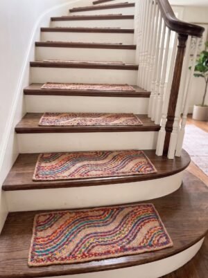 Multicolor Handwoven Ripple Stair Treads