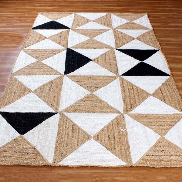Artistic Beige Multicolor Hand Braided Jute Area Rug - Image 2