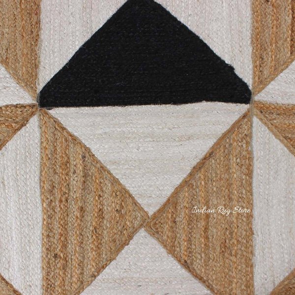 Artistic Beige Multicolor Hand Braided Jute Area Rug - Image 6