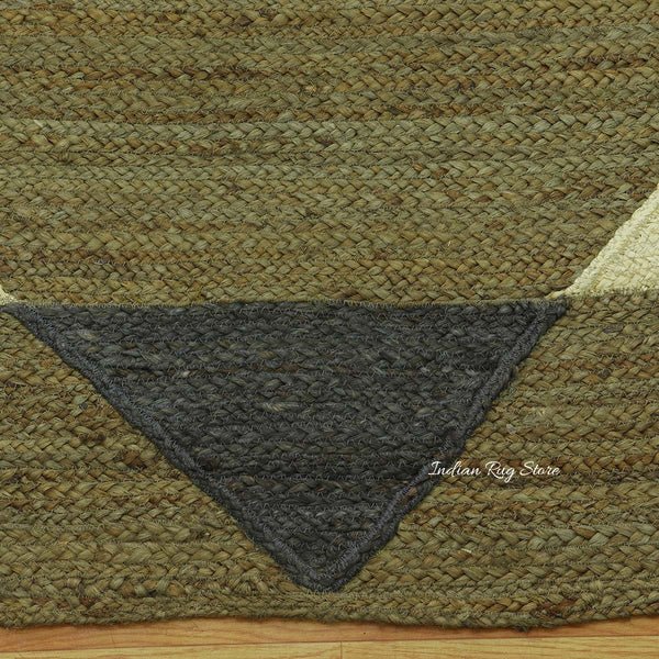 Beautiful Green Multicolor Hand Braided Interior Jute Area Rug - Image 7