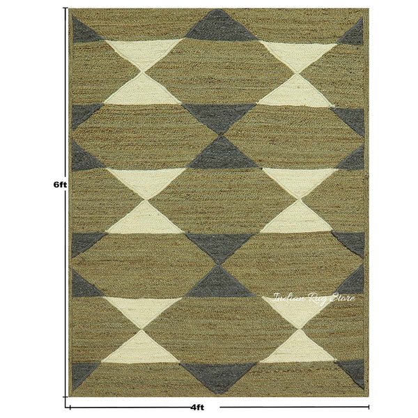 Beautiful Green Multicolor Hand Braided Interior Jute Area Rug - Image 8