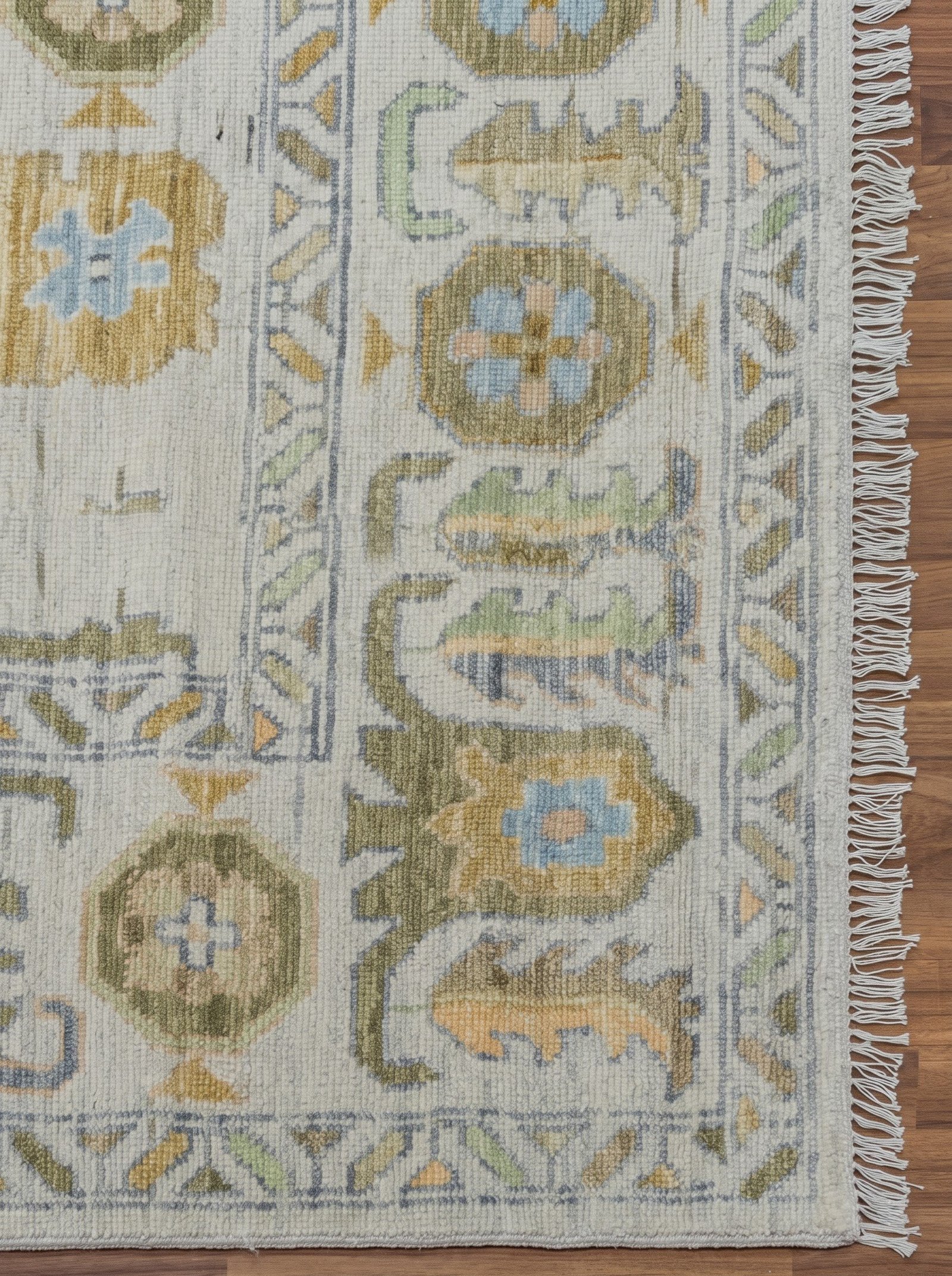 Handmade Brown Vintage Oushak Wool Rug - Image 4