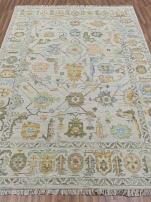 Handmade Brown Vintage Oushak Wool Rug