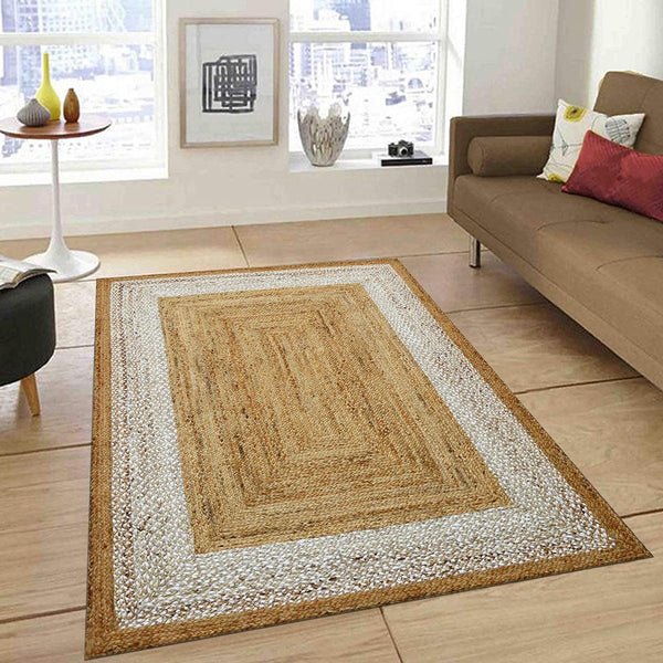 White Hand Braided Bedroom Decor Jute Rugs - Image 6