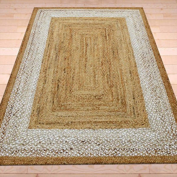 White Hand Braided Bedroom Decor Jute Rugs - Image 5
