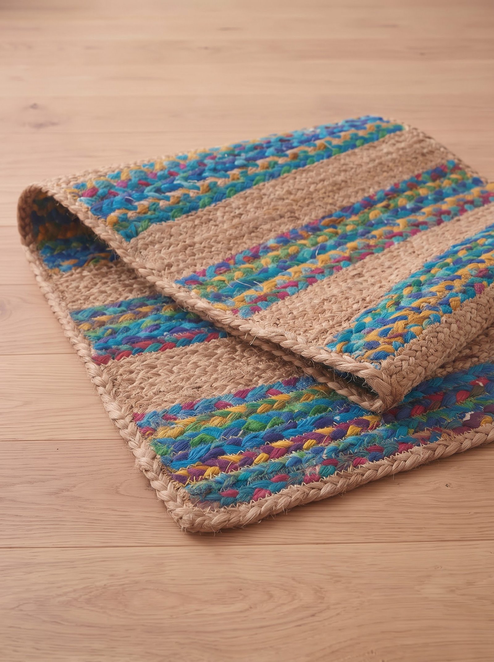 Turquoise Inlay Handwoven Stair Tread Mats - Image 2