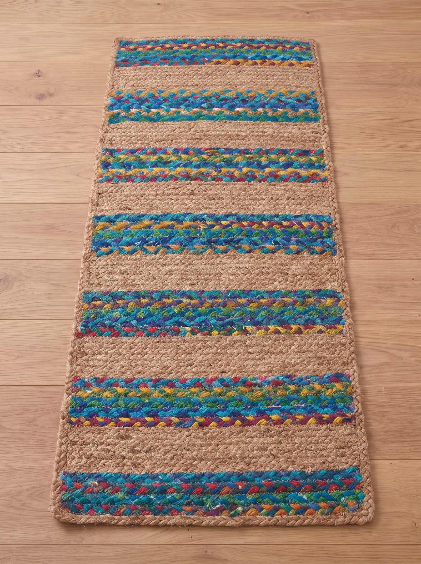 Turquoise Inlay Handwoven Stair Tread Mats - Image 3